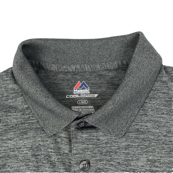 Mens Majestic Pittsburgh Pirates Short Sleeve Polo Shirt Size Large Gray - Picture 2 of 8